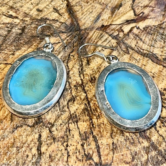 Polished Lace Agate Earrings 2” - Picture 8 of 10